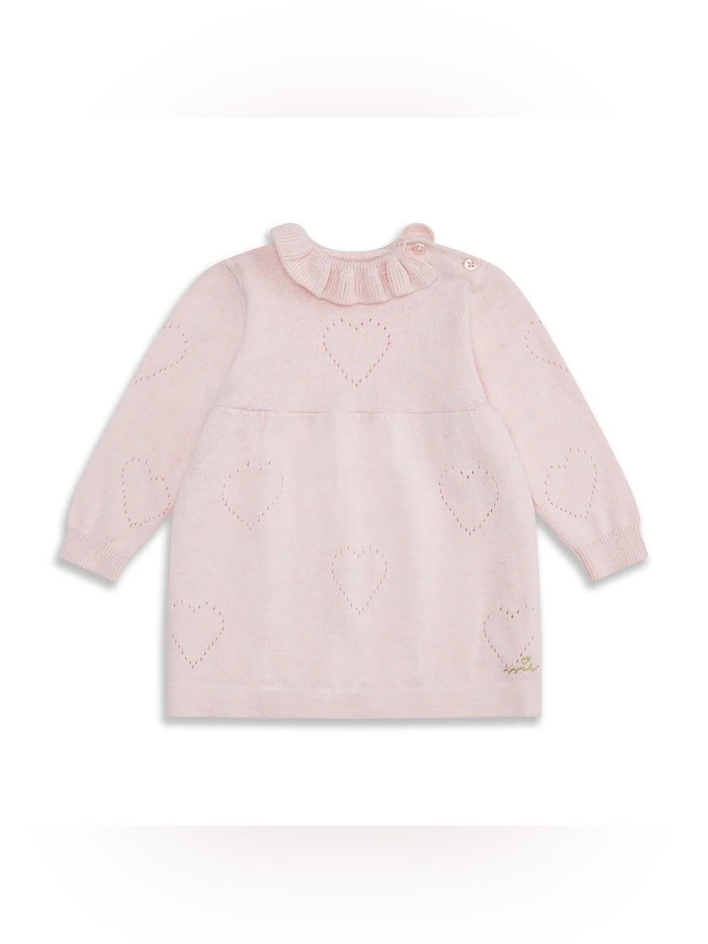 Marie-Chantal Baby Girl Gift, Baby Knit Dress With Hearts